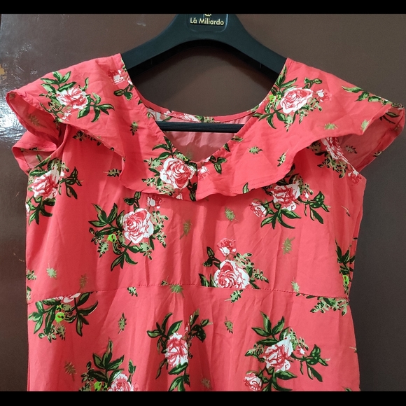 FLORAL PEACH DRESS - Picture 5 of 8